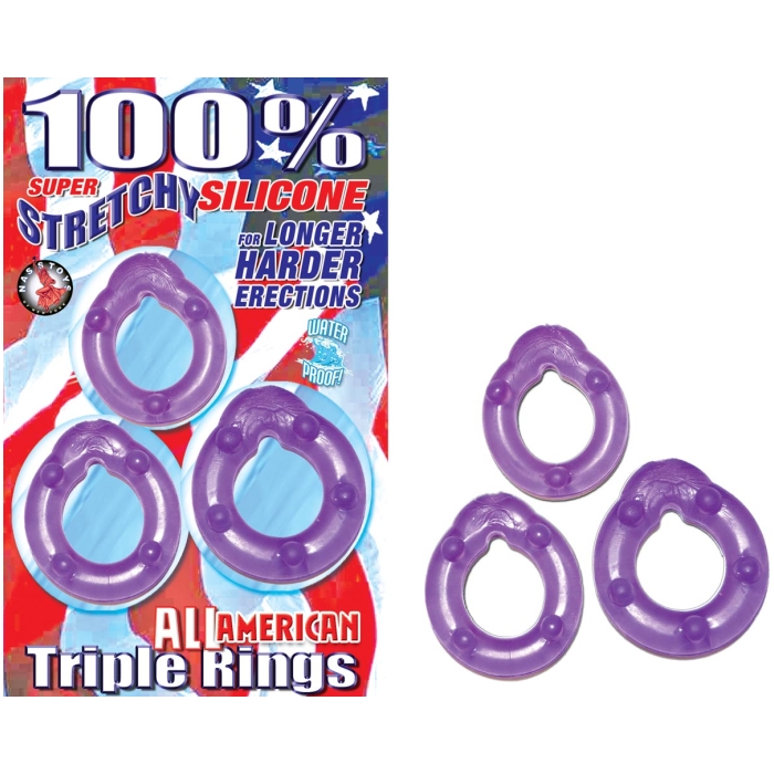 ALL AMERICAN TRIPLE RINGS - PURPLE - Click Image to Close