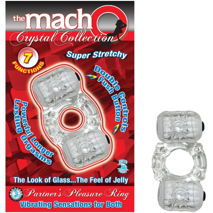 THE MACHO CRYSTAL COLLECTION PARTNER'S PLEASURE RING - CLEAR