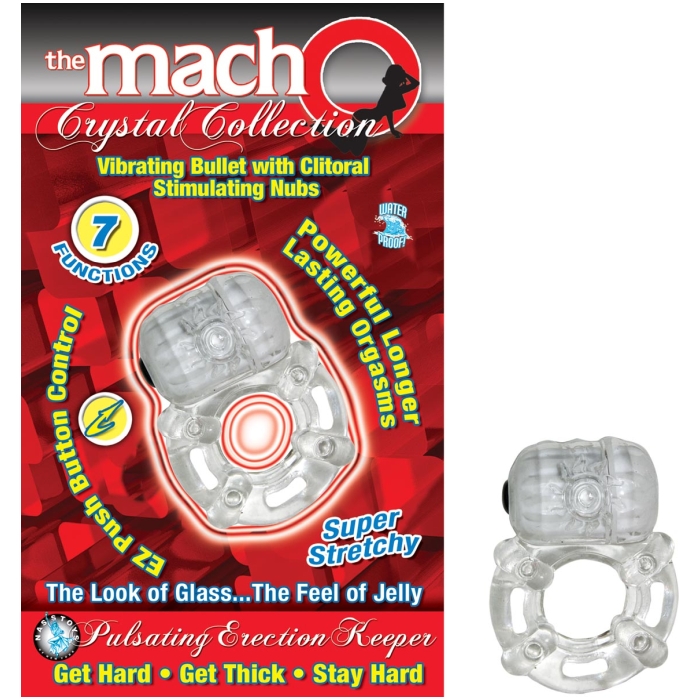 THE MACHO CRYSTAL COLLECTION PULSATING ERECTION KEEPER - CLEAR