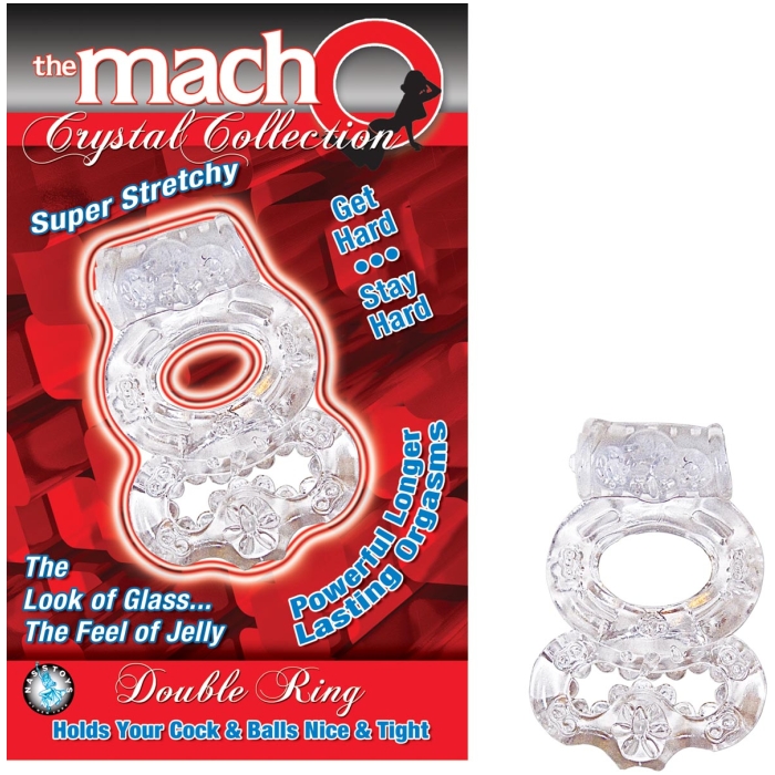 THE MACHO CRYSTAL COLLECTION DOUBLE RING - CLEAR