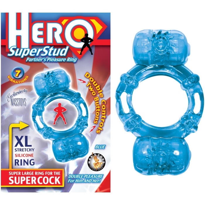 HERO SUPERSTUD PARTNER'S PLEASURE RING - BLUE - Click Image to Close