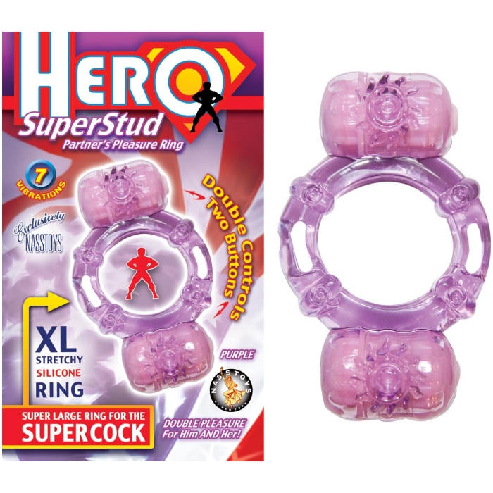 HERO SUPERSTUD PARTNER'S PLEASURE RING - PURPLE - Click Image to Close