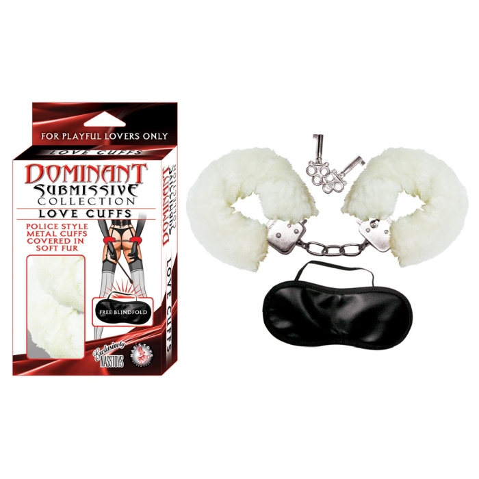 DOMINANT SUBMISSIVE COLLECTION LOVE CUFFS - WHITE