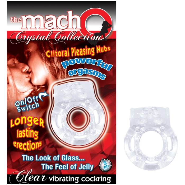 THE MACHO CRYSTAL COLLECTION VIBRATING COCKRING-CLEAR