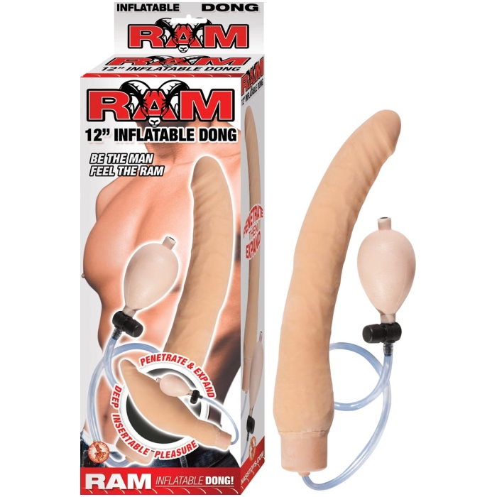 RAM 12 INFLATABLE DONG - FLESH - Click Image to Close