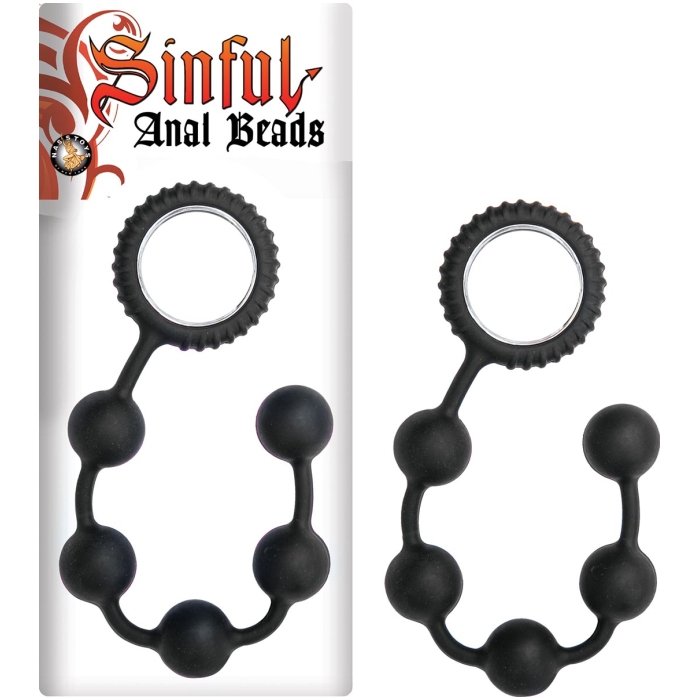 SINFUL ANAL BEADS-BLACK - Click Image to Close