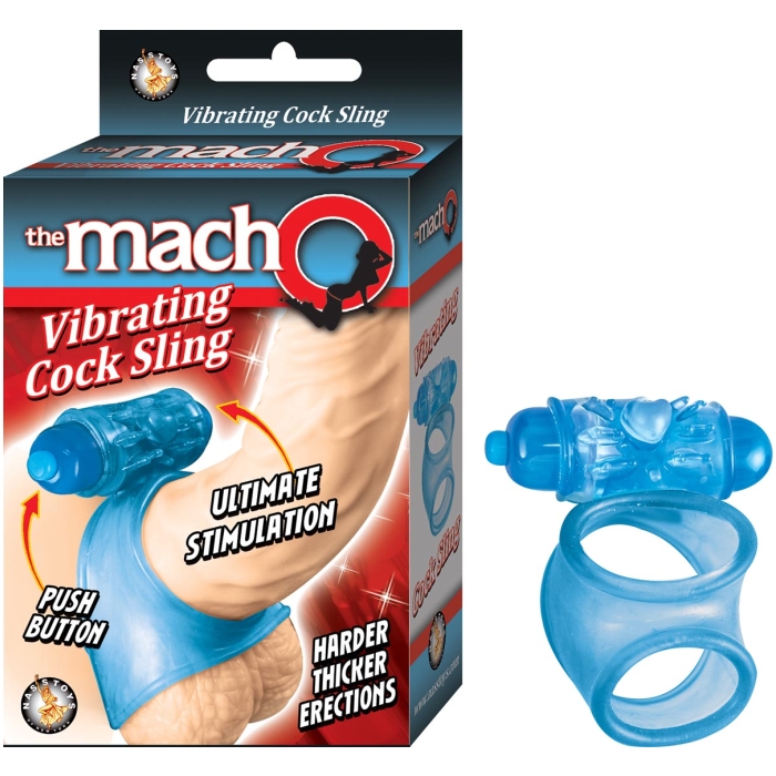 THE MACHO VIBRATING COCK SLING - BLUE - Click Image to Close