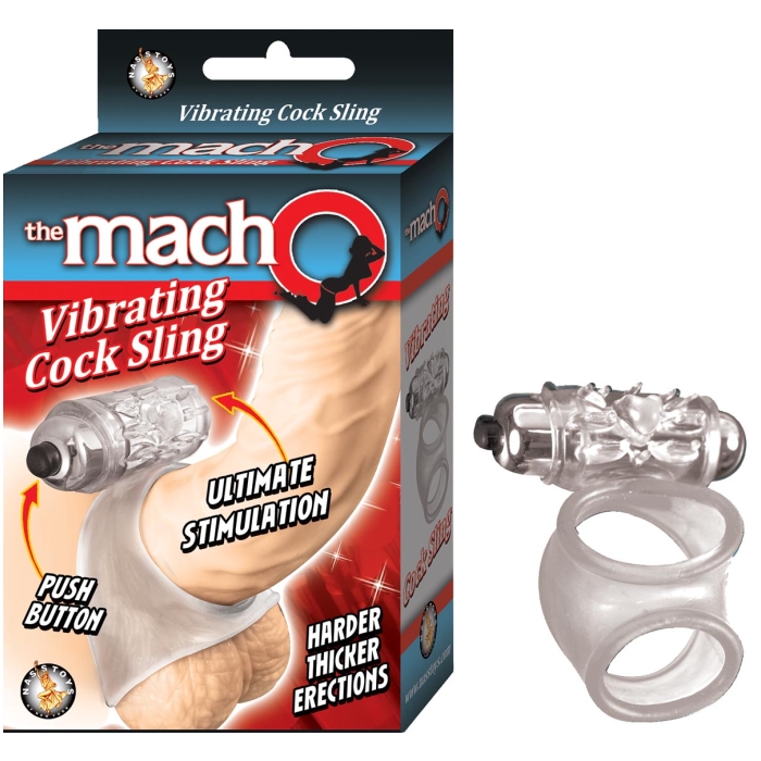 THE MACHO VIBRATING COCK SLING - CLEAR - Click Image to Close
