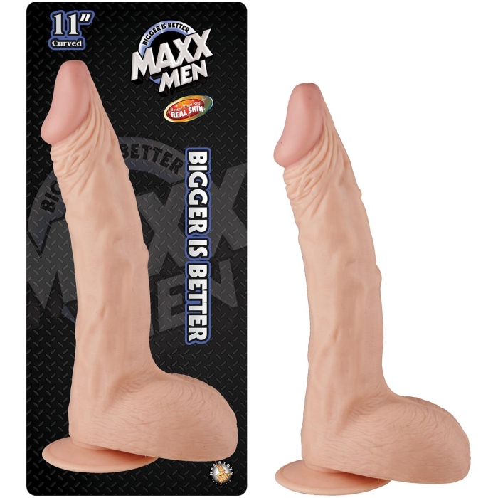 MAXX MEN 11IN CURVED DONG - FLESH - Click Image to Close