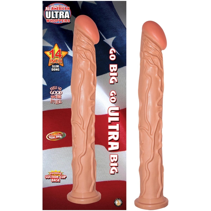 ALL AMERICAN ULTRA WHOPPERS 14" SLIM DONG - FLESH