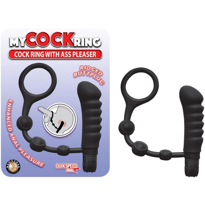 MY COCKRING WITH ASS PLEASER-BLACK - Click Image to Close