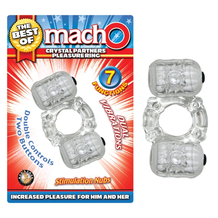 THE BEST OF MACHO CRYSTAL PARTNERS PLEASURE RING-CLEAR