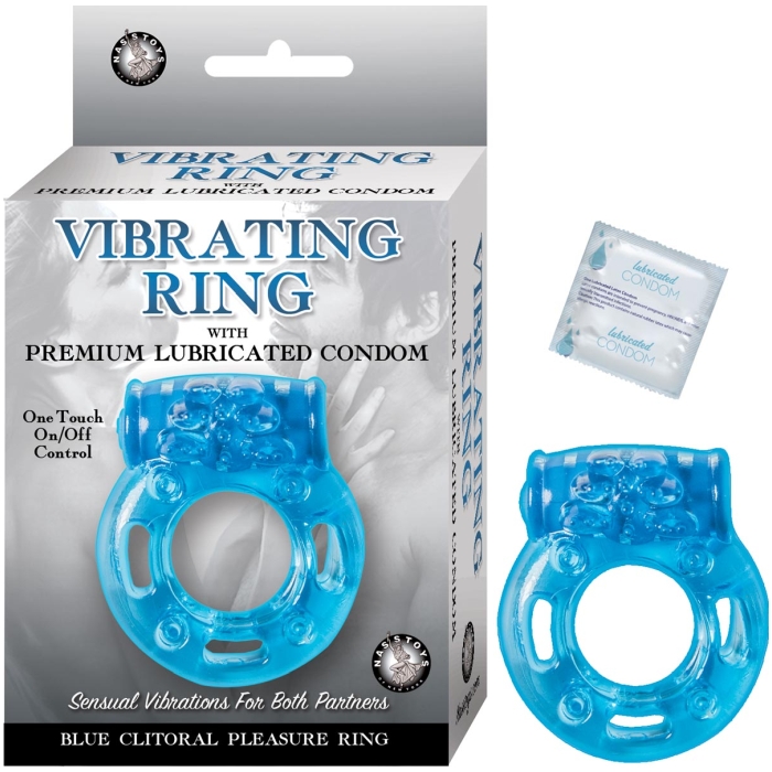 VIBRATING RING BLUE CLITORAL PLEASURE RING-BLUE - Click Image to Close