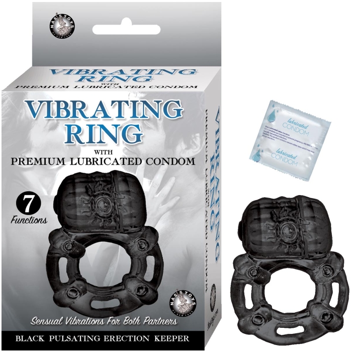 VIBRATING RING BLACK PULSATING ERECTION KEEPER-BLACK - Click Image to Close