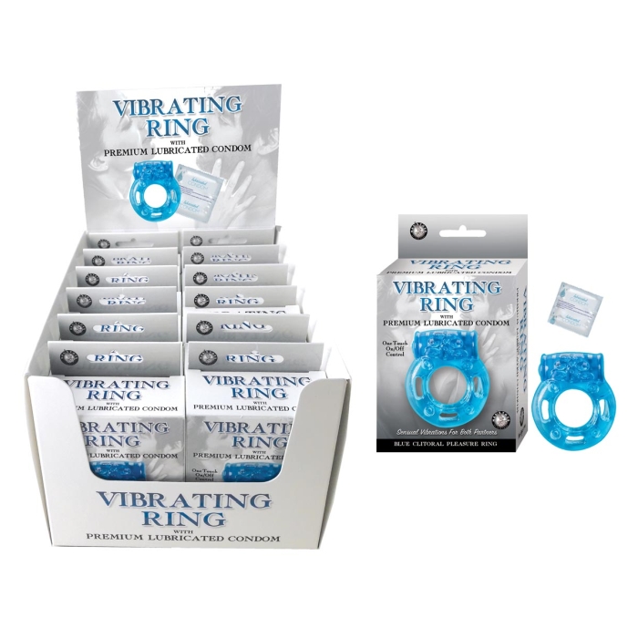 VIBRATING RING COUNTER DISPLAY BOX-BLUE - Click Image to Close