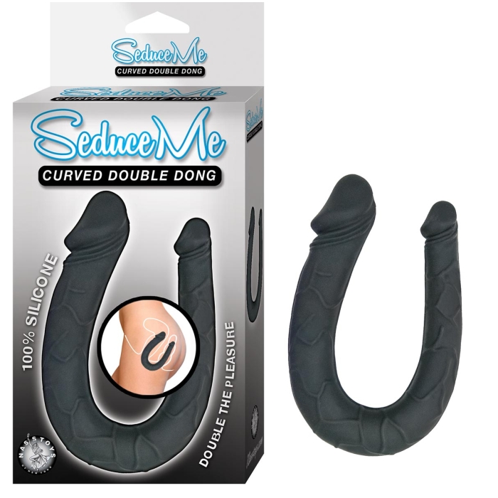 SEDUCE ME CURVED DOUBLE DONG-BLACK