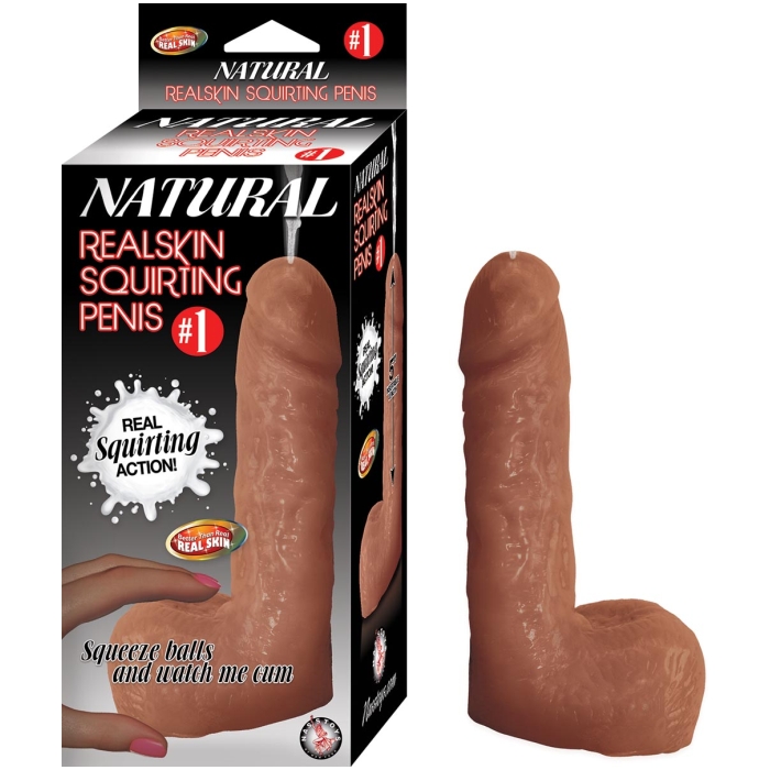 NATURAL REALSKIN SQUIRTING PENIS #1-BROWN