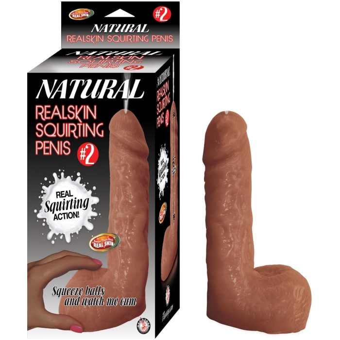 NATURAL REALSKIN SQUIRTING PENIS #2-BROWN
