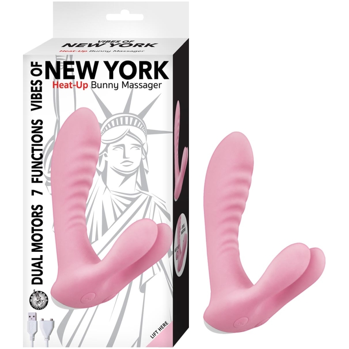 VIBES OF NEW YORK HEAT-UP BUNNY MASSAGER - PINK