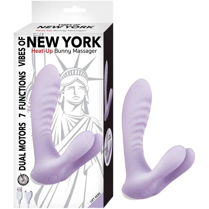 VIBES OF NEW YORK HEAT-UP BUNNY MASSAGER - LAVENDER - Click Image to Close