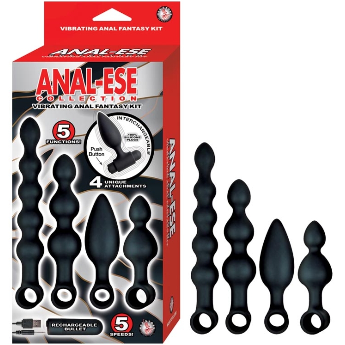 ANAL-ESE COLLECTION VIBRATING ANAL FANTASY KIT-BLACK - Click Image to Close