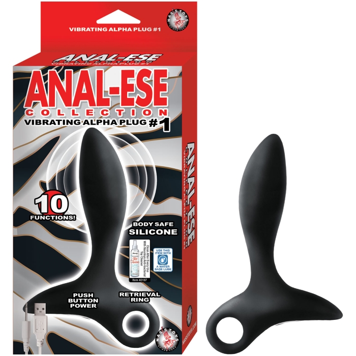 ANAL-ESE COLLECTION VIBRATING ALPHA PLUG #1-BLACK - Click Image to Close