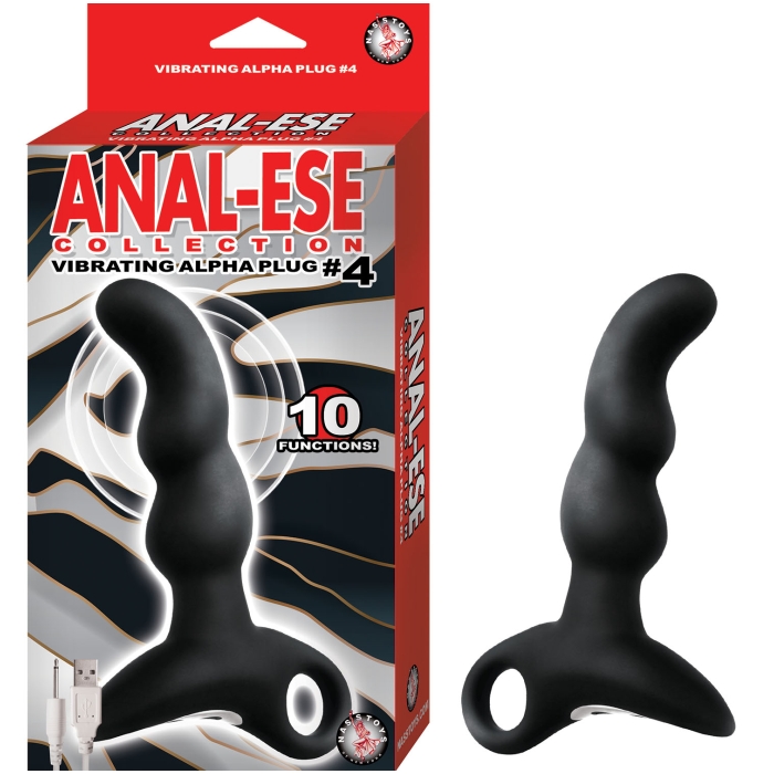 ANAL-ESE COLLECTION VIBRATING ALPHA PLUG #4-BLACK - Click Image to Close