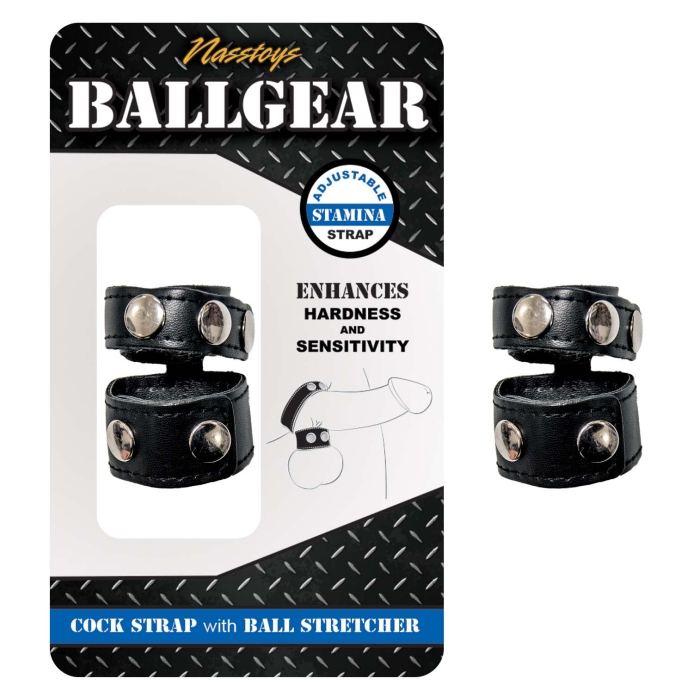 BALLGEAR COCK STRAP WITH BALL STRETCHER-BLACK
