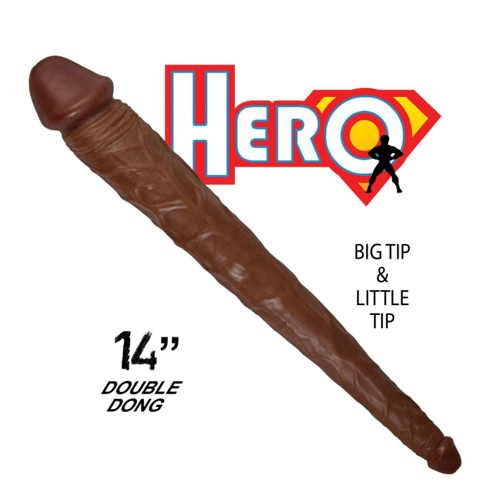 HERO 14" DOUBLE DONG-BROWN - Click Image to Close