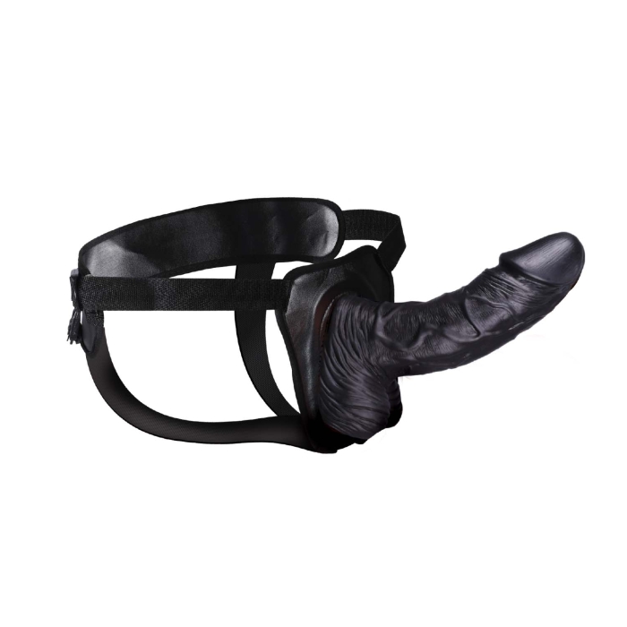 ERECTION ASSISTANT HOLLOW STRAP-ON 8"-BLACK - Click Image to Close