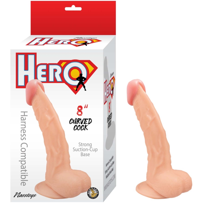 HERO 8" CURVED COCK-WHTE - Click Image to Close