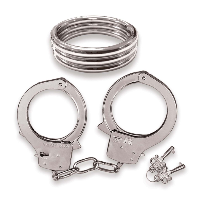DOMINANT SUBMISSIVE COLLECTION COCKRING & HANDCUFFS - Click Image to Close