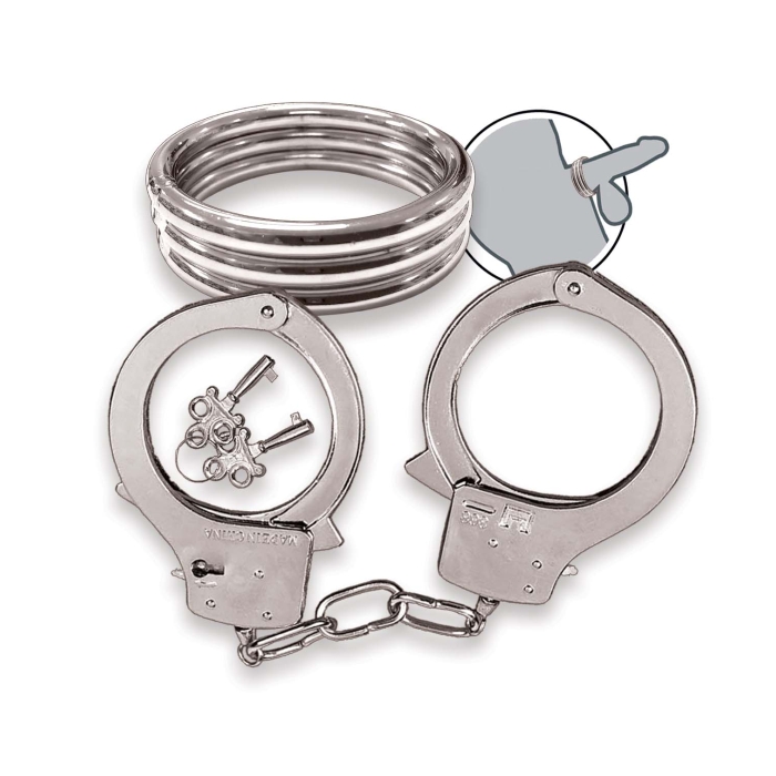 DOMINANT SUBMISSIVE COLLECTION COCKRING & HANDCUFFS - Click Image to Close