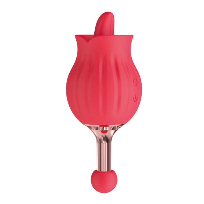 CLIT-TASTIC ROSE BUD DUAL MASSAGER-RED