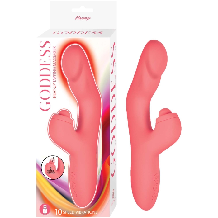 GODDESS HEAT UP TAPPING MASSAGER-CORAL