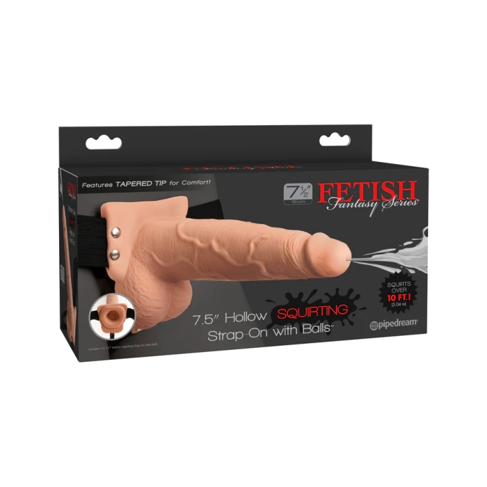FETISH FANTASY SERIES 7" SQUIRTING HOLLOW STRAP-ON - L