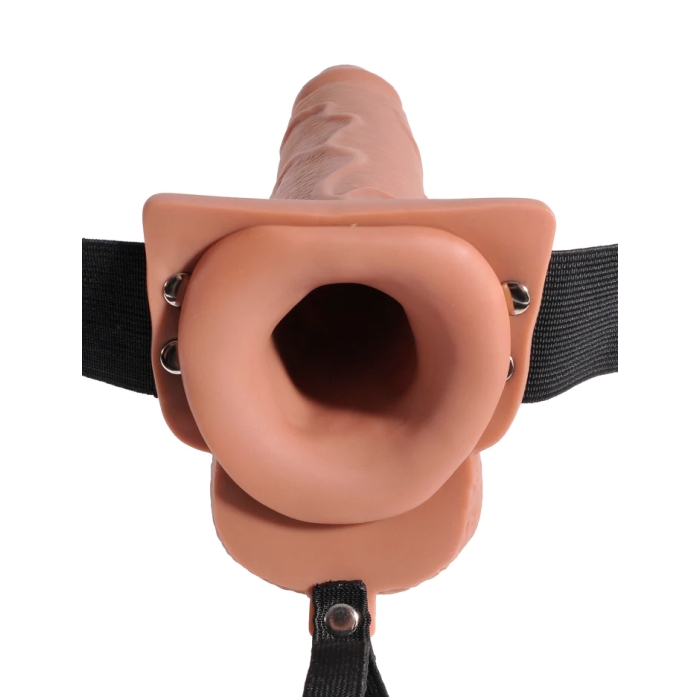 FFS 7" SQUIRTING HOLLOW STRAP-ON - TAN/BLACK - Click Image to Close