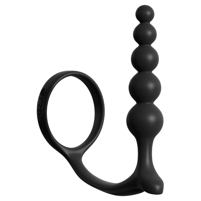 AFC ASS-GASM COCKRING ANAL BEADS - BLACK 10.5" - Click Image to Close