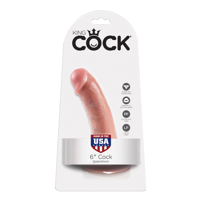 KING COCK 6IN COCK - FLESH - Click Image to Close