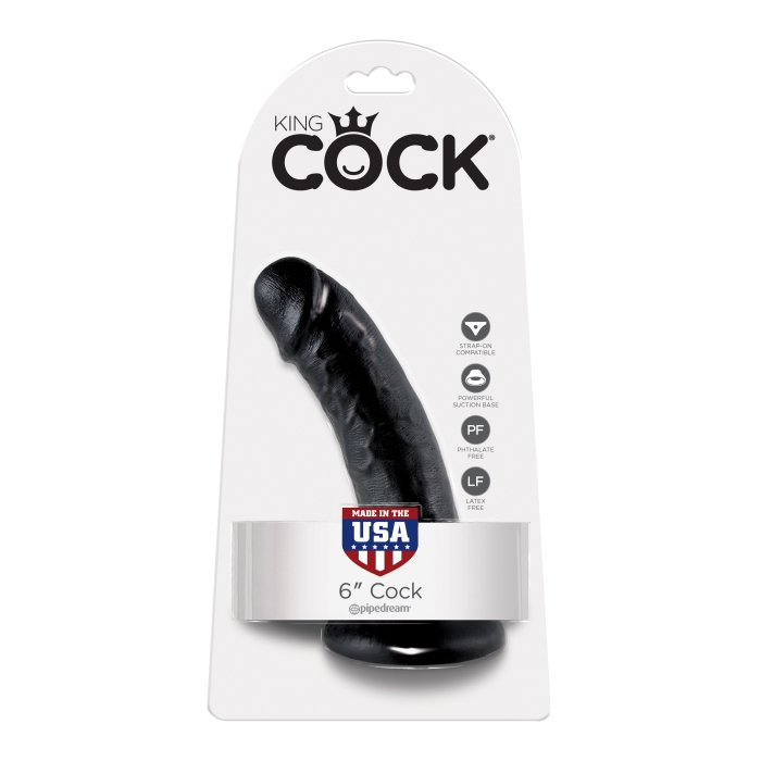 KING COCK 6IN COCK - BLACK - Click Image to Close