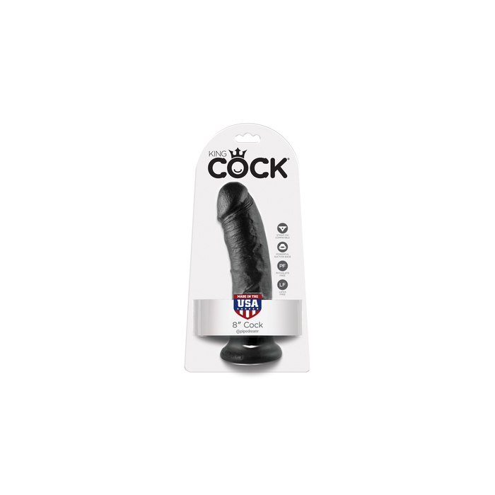 KING COCK 8IN COCK - BLACK - Click Image to Close