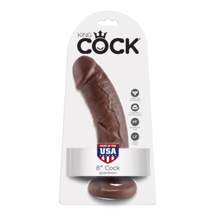 KING COCK 8IN COCK - BROWN