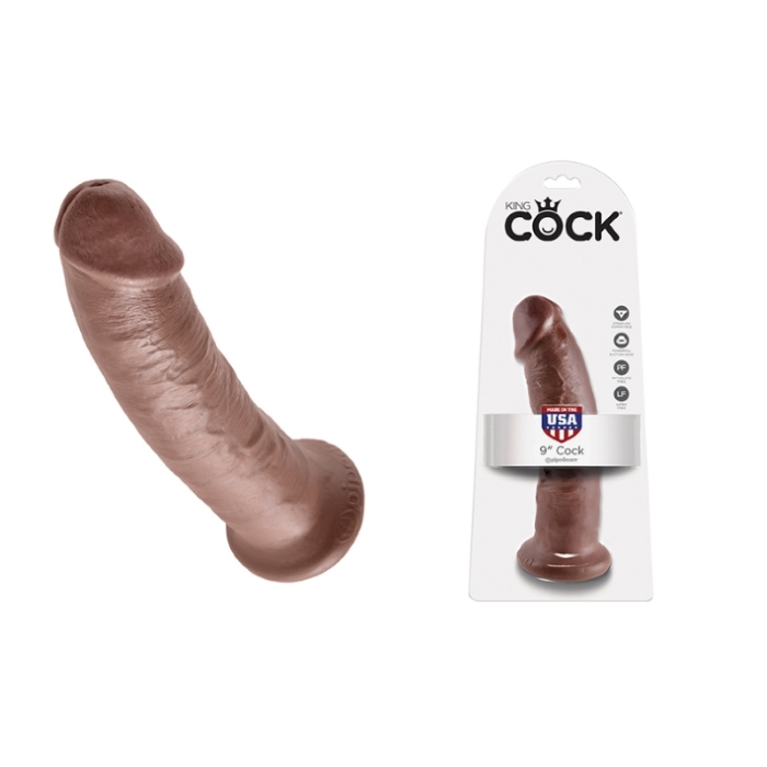 KING COCK 9IN COCK - BROWN - Click Image to Close