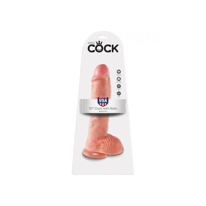 KING COCK 10IN COCK WITH BALLS - FLESH - Click Image to Close