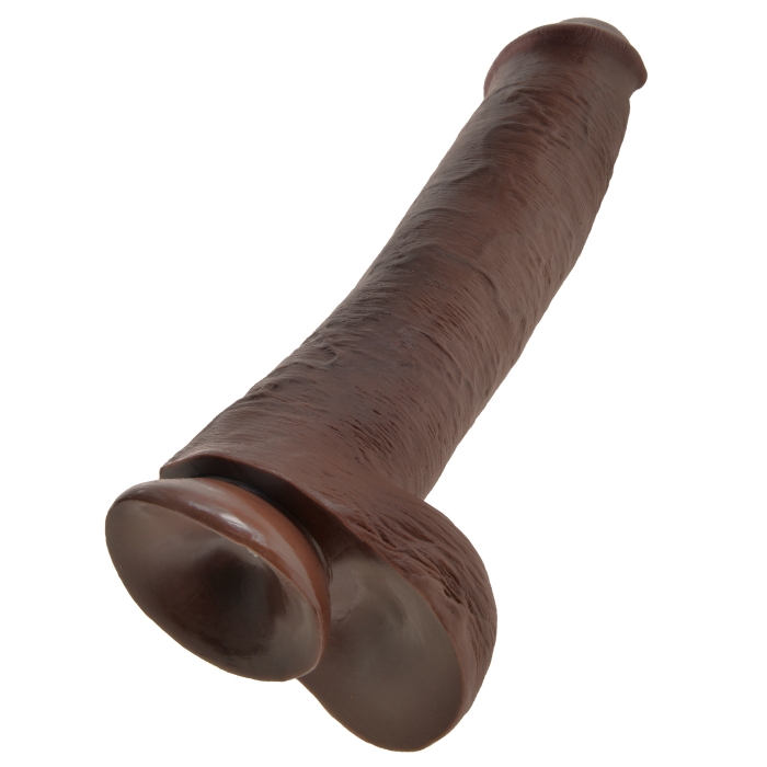 KING COCK 15" COCK WITH BALLS - BROWN - Click Image to Close