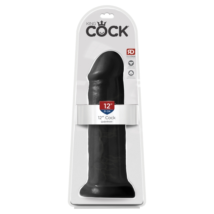 KING COCK 12" COCK - BLACK - Click Image to Close