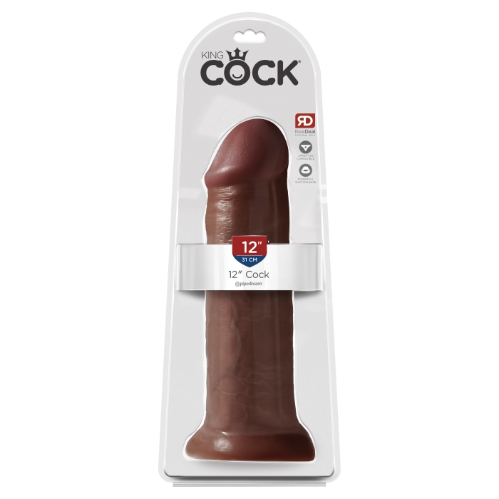 KING COCK 12" COCK - BROWN - Click Image to Close