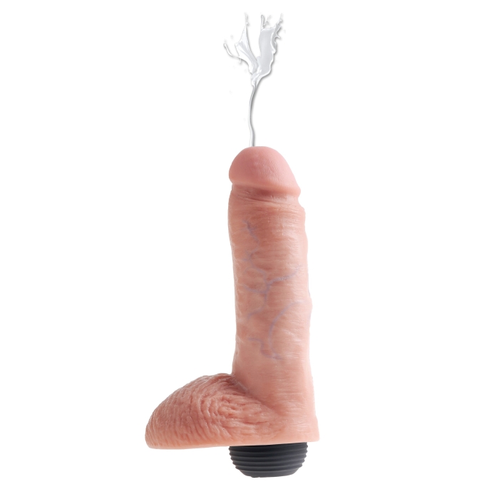 KING COCK 8" SQUIRTING COCK WITH BALLS - LIGHT