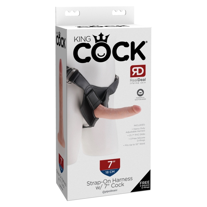 KING COCK STRAP-ON HARNESS WITH 7" COCK - LIGHT