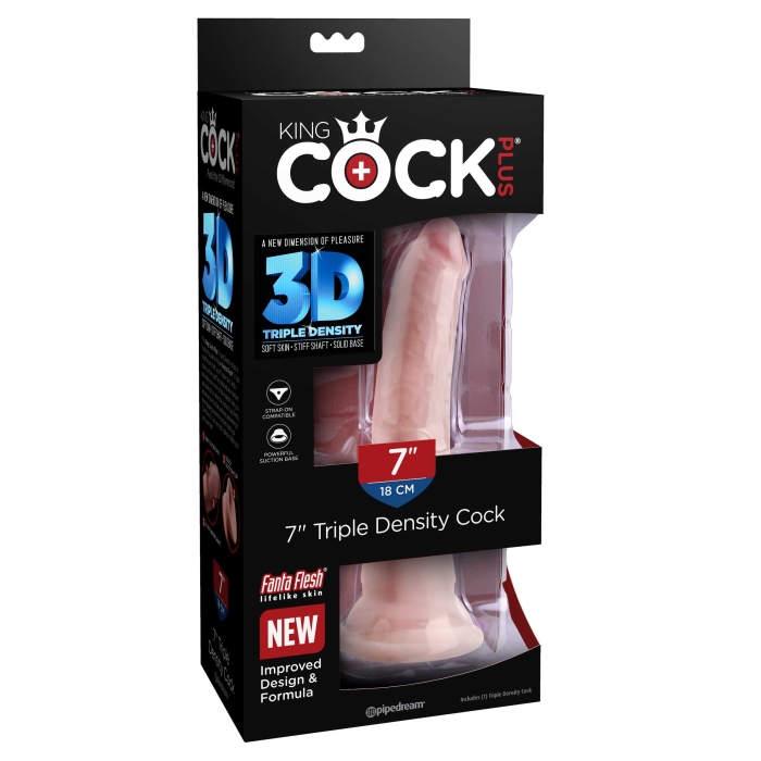 KING COCK PLUS 7" TRIPLE DENSITY COCK - LIGHT - Click Image to Close